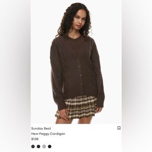 Sunday Best Peggy Cardigan from Aritzia . Teal colour